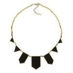 House of Harlow 1960 Black Leather Drop Necklace